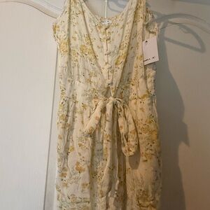 O'Neill Floral Jumpsuit in Cream and Yellow